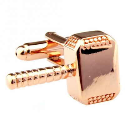 Norse Mythology Rose Gold Thor's Hammer Thunder Cufflinks.JPG